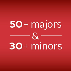 50+ majors & 30+ minors