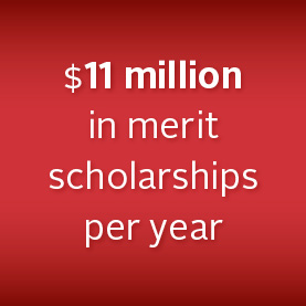 $11 million in merit scholarships per year