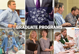 Collage of different students enrolled in our Graduate Programs