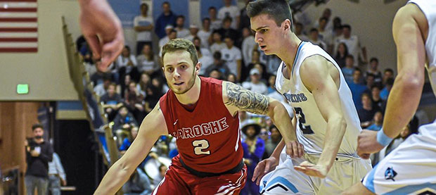 LRU mens basketball player in game