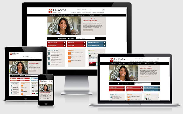La Roche website displayed on multiple devices in responsive view formats