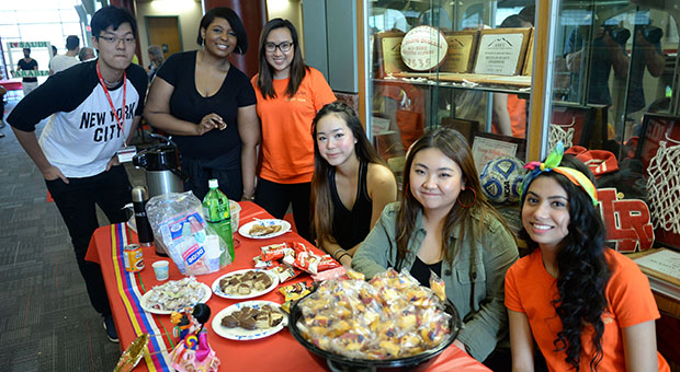 La Roche University's Asian Club promotes their student club at the annual Globe Fashion Show in the Kerr Fitness & Sports Center