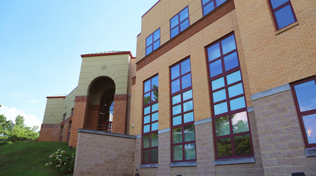 An outside view of the Zappala Campus Center Square at La Roche University.
