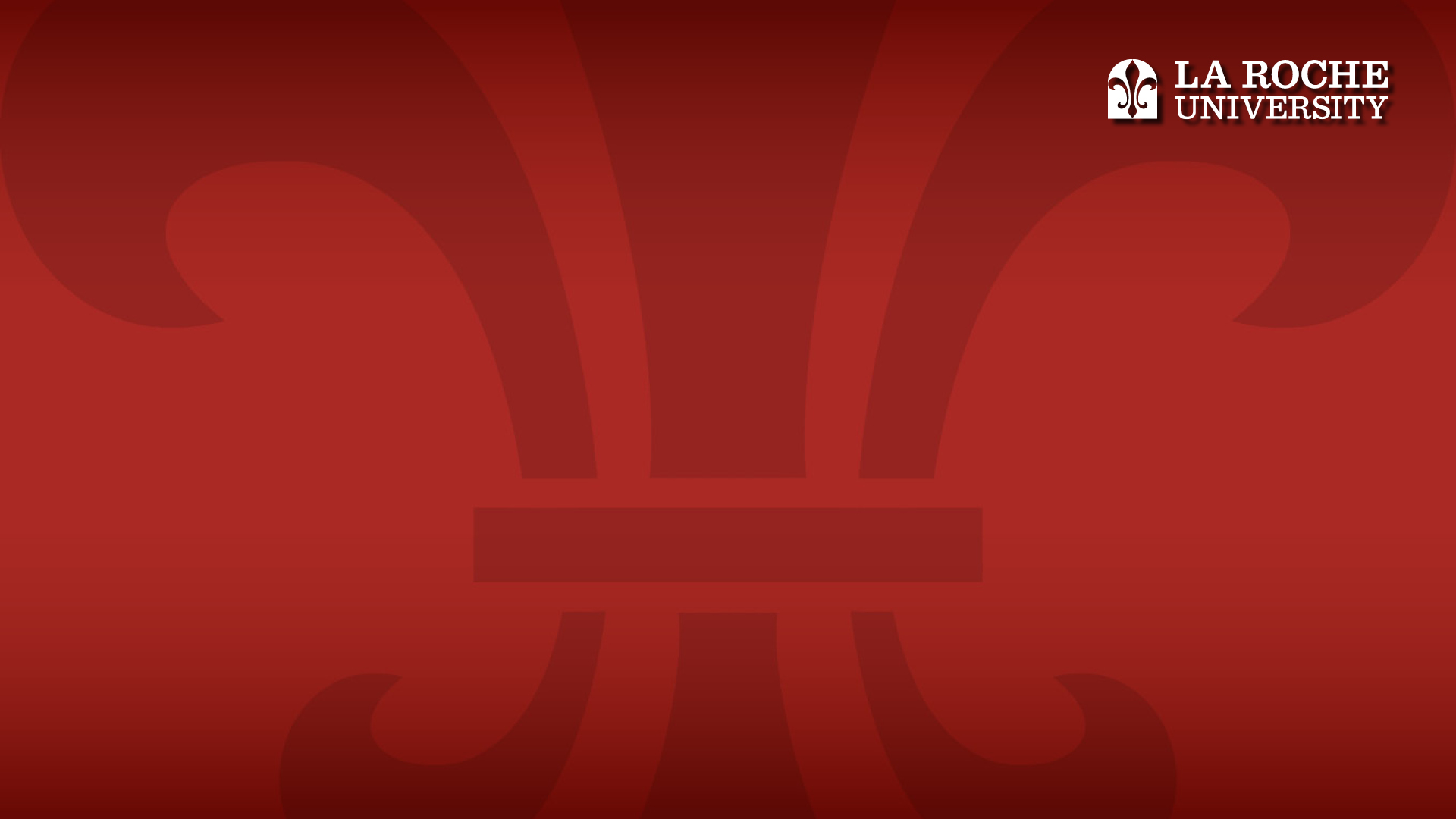 Red fleur di lis and La Roche logo background in red.