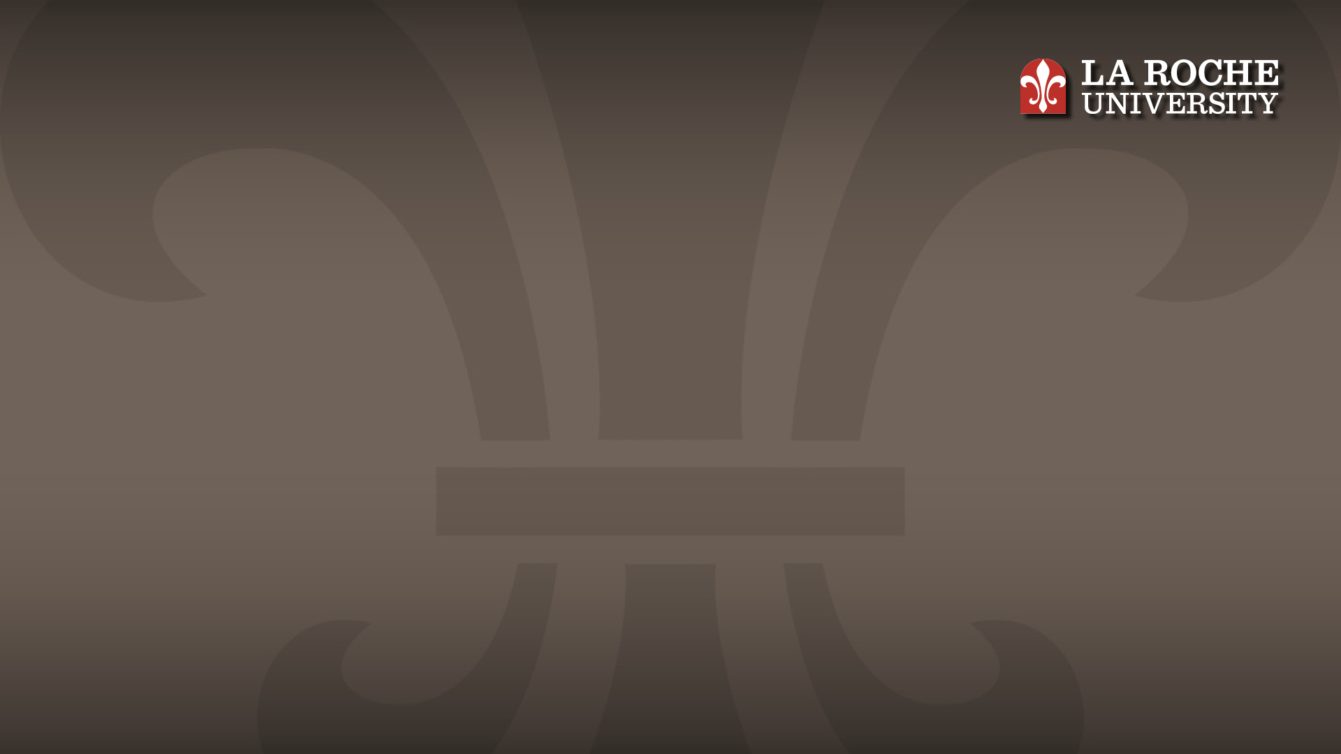 Gray fleur di lis and La Roche logo background in gray.